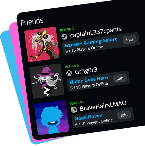 Server tiles for various communities